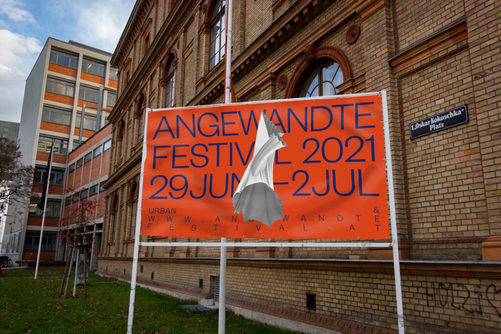 Photo of poster in front of the Angewandte