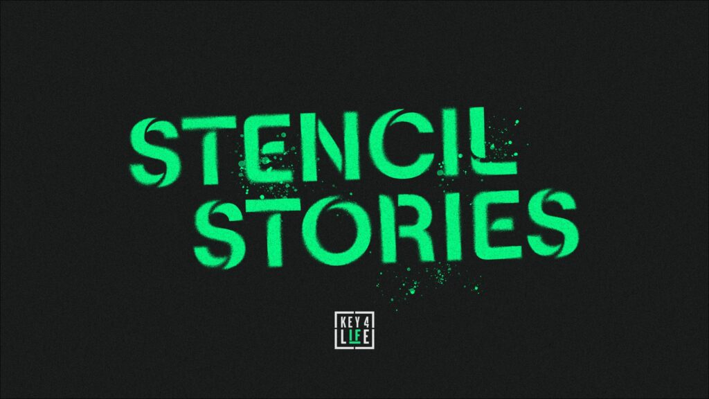 Textured logo of Stencil Stories